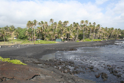 Black Sand Beach on the Big Island of Hawaii